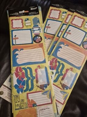 Rouge Garance Yellow Tropical Sticker Sheet - Beach Label Pack